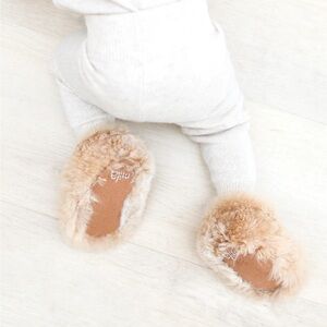 Mila Christina Alpaca Baby Booties – 3–6M – Light Grey – Never Worn